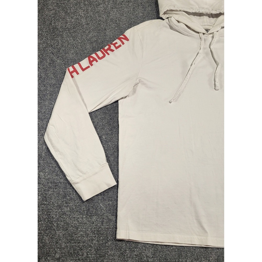 Polo Ralph Lauren Men's Long Sleeve Big Pony Hooded White T-Shirt Size Medium - Picture 3 of 14